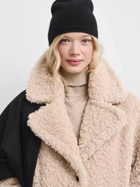 Medicine beanie kapa za žene od kašmira crna