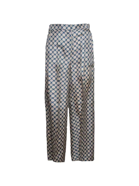Pantaloni Max Mara cu imagine albastru