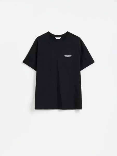 Reserved Tricou comfort cu imprimeu pe spate negru