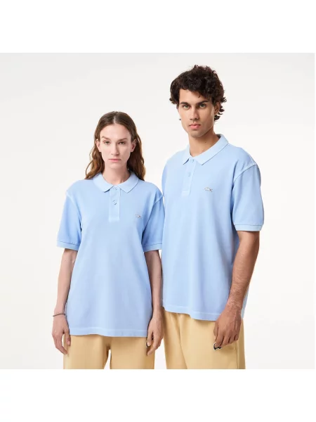 Поло Lacoste голубое