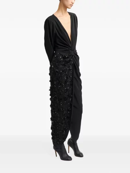 Rochie midi 16arlington cu broderie negru
