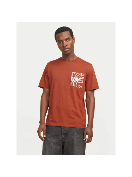 Jack&Jones Majica Split Regular Fit rjava