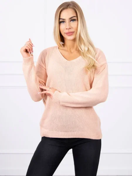 Pulover Kesi cu decolteu în V roz