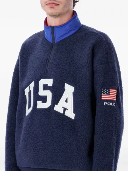 Пуловер Polo Ralph Lauren от филц кафяво