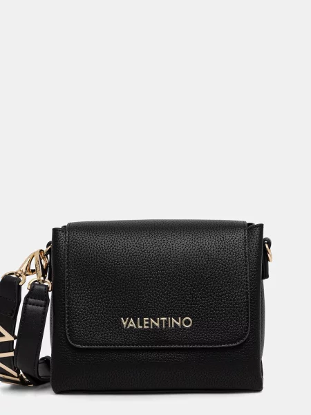 Lniana torebka Valentino By Mario Valentino czarna