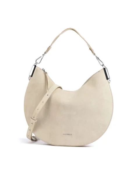 Torebka skórzana Coccinelle zamszowa beżowa