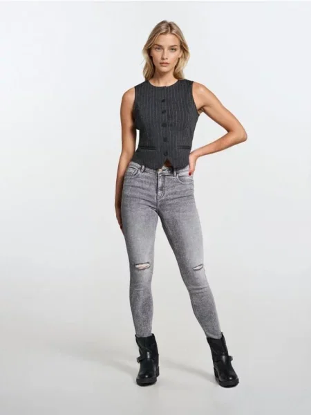 Джинси skinny сірий