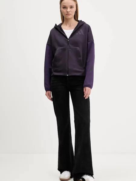 Кофта adidas adidas x Z.N.E з капюшоном візерунок фіолетовий