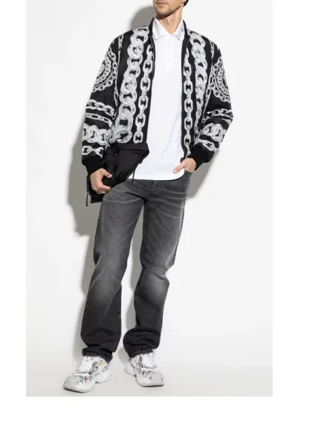 Blugi Versace cu broderie negru