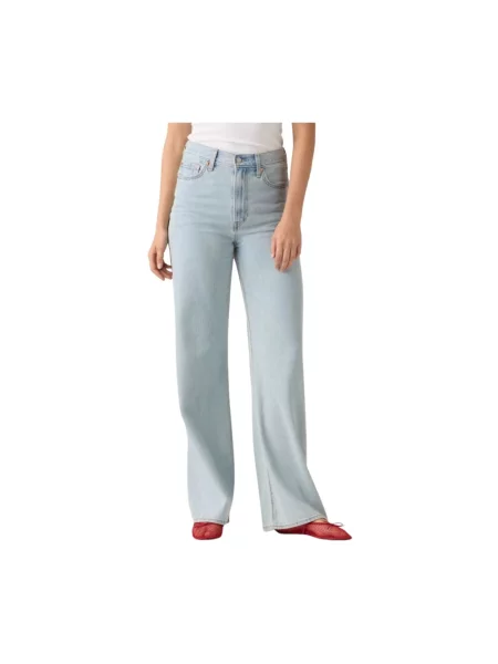 Lekkie szerokie jeansy Levi's niebieskie