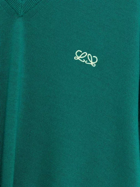 Pulover Loewe cu decolteu în V verde