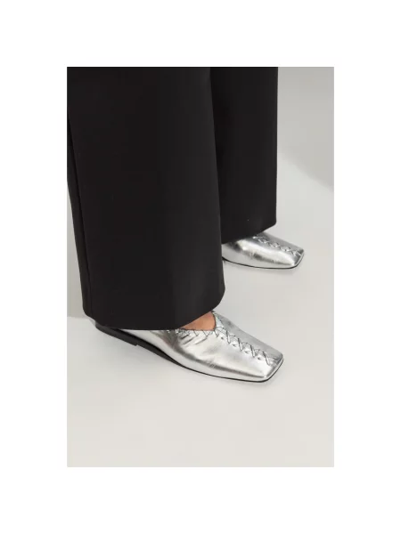 Balerinki Jil Sander skórzane szare