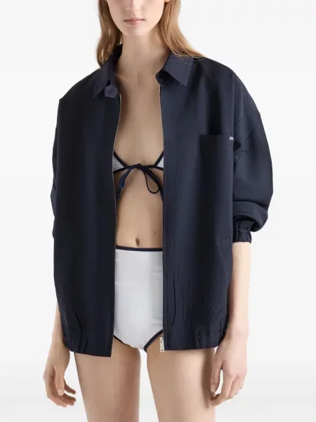 Bikini Prada din jerseu alb