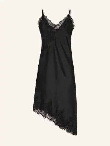 Neo Noir Satyna Sukienka Sorelle Z Koronką schwarz czarna
