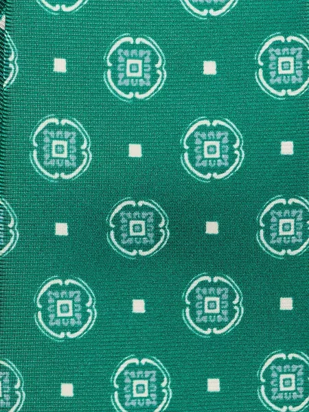 Cravată Kiton cu imprimeu geometric verde