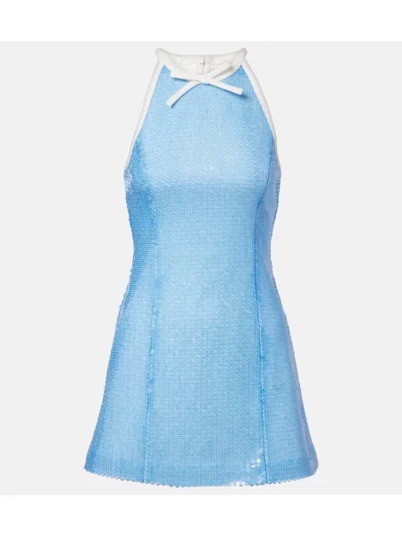 Rochie Shushu/tong cu gât halter albastru