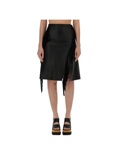 Spódnica midi Stella Mccartney z frędzli czarna
