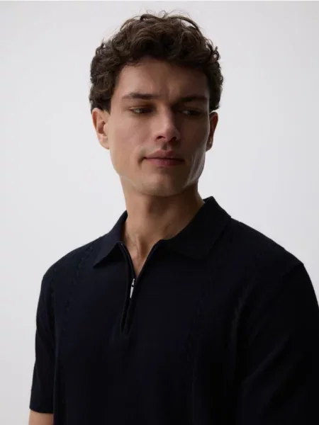 Gulerat tricou polo Reserved negru