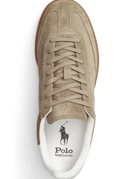 Замшевые кроссовки Polo Ralph Lauren бежевые