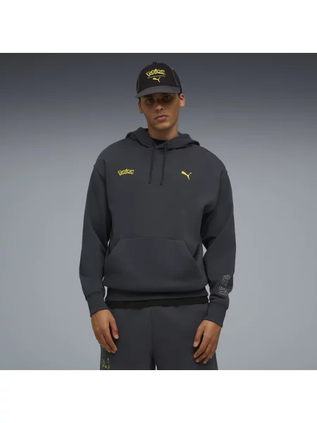 Bluza z kapturem PUMA x POKÉMON o luźnym kroju z grafiką Akcesoria S szary