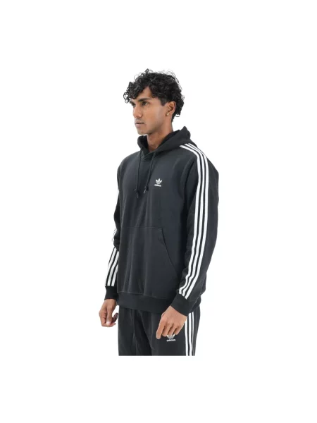 Adidas Bluzy Mężczyzna Czarny S Stripes Bluza Czarno-Biała Długi Rękaw biała