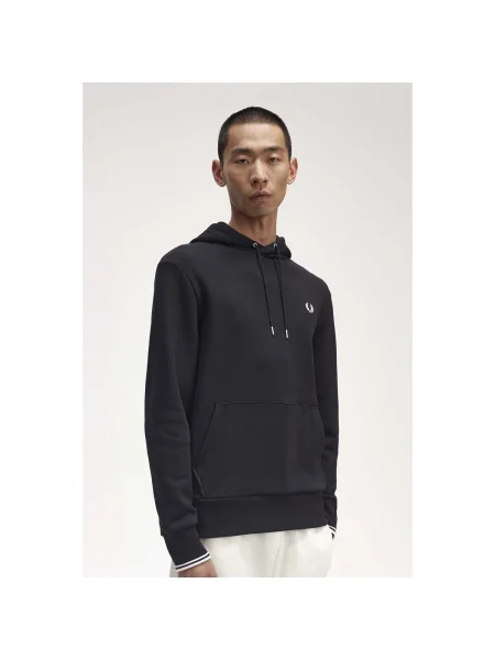 Hanorac cu glugă Fred Perry cu glugă negru