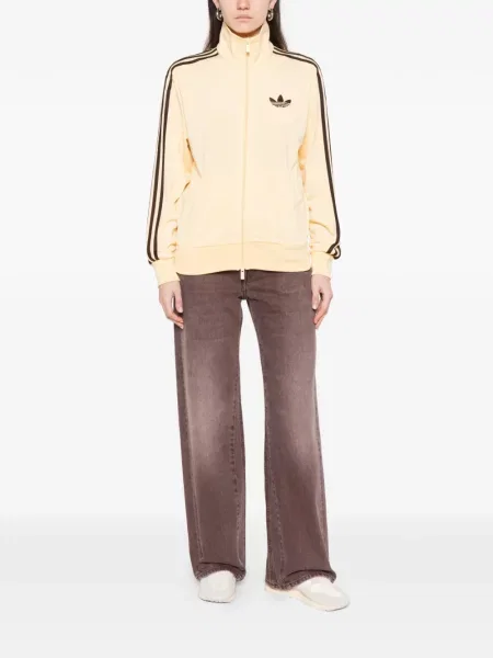 Pruhované kalhoty Adidas s potiskem černé