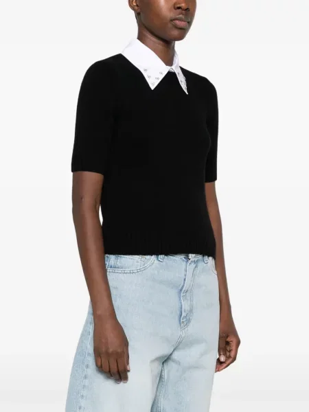 Gulerat scurt pulover Pennyblack negru