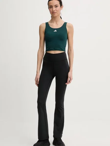 Yoga pantaloni Adidas Performance evazate negru