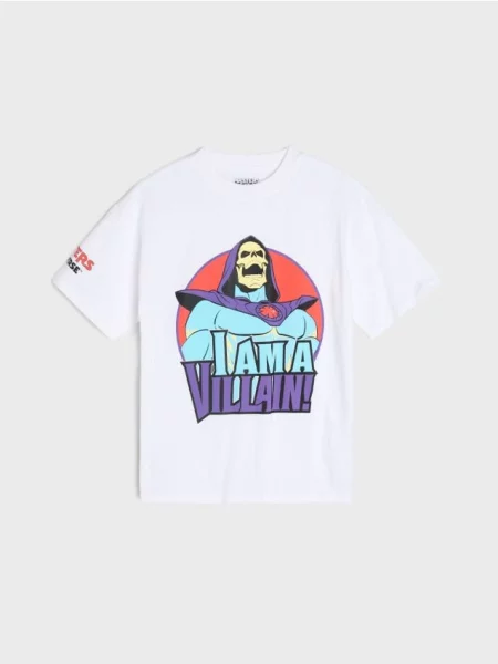 Sinsay oversize tričko s potiskem Masters of the Universe bílá