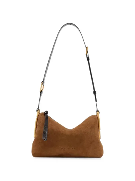 Geantă Marc Jacobs din piele de căprioară maro