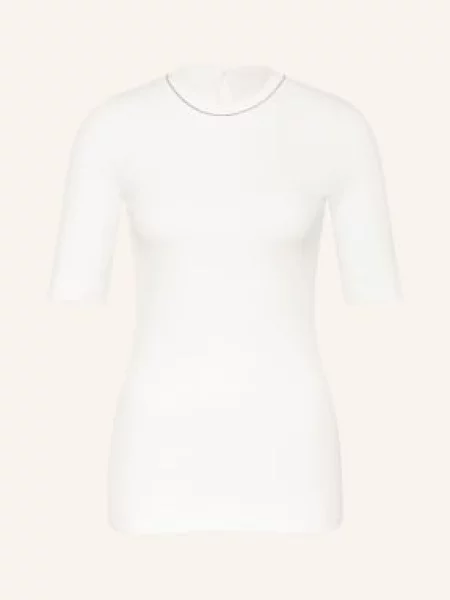 Brunello Cucinelli Dzianinowa Bluzka Z Koralikami weiss biała