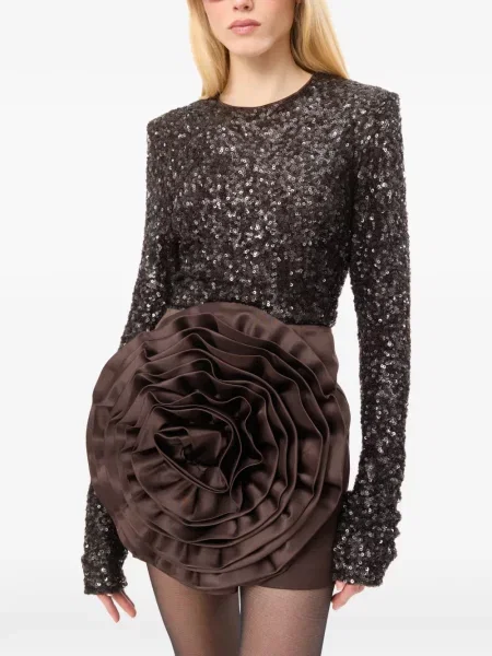 Rochie mini Rotate Birger Christensen cu paiete maro