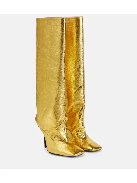 Cizme The Attico din piele auriu