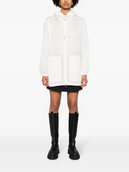 Tinklinis striukė Moncler su gobtuvu balta