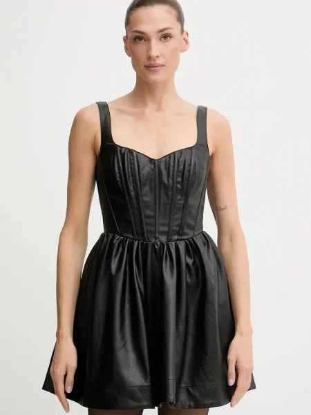 Bardot rochie mini evazați negru