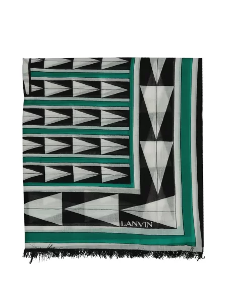 Fular Lanvin cu imagine cu imprimeu geometric alb