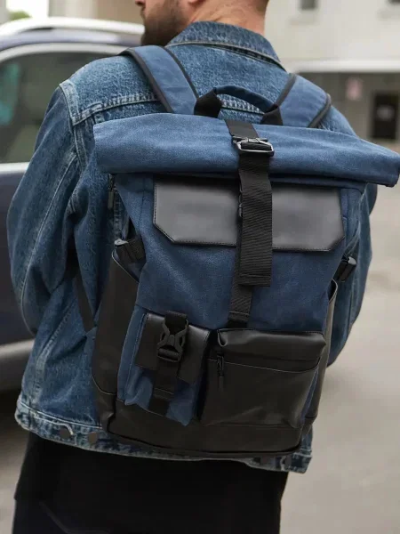 Кожаный рюкзак Tobeyou синий