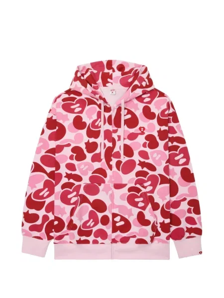 Hanorac cu glugă Apee™ By *a Bathing Ape® cu motiv cu inimi roz