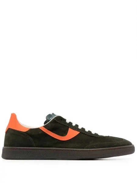 Sneakerși Moma cu șireturi din dantelă verde