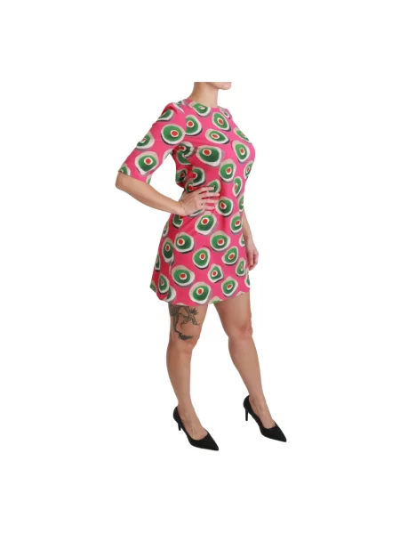 Sukienka Dolce And Gabbana z nadrukiem różowa