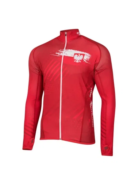 Bluza do biegania rozpinana EXTREME HOBBY POLSKA PRIME czerwona