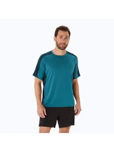 Tricou de alergare pentru bărbați ASICS Fujitrail Elite Top atlantis blue/saxon green albastru