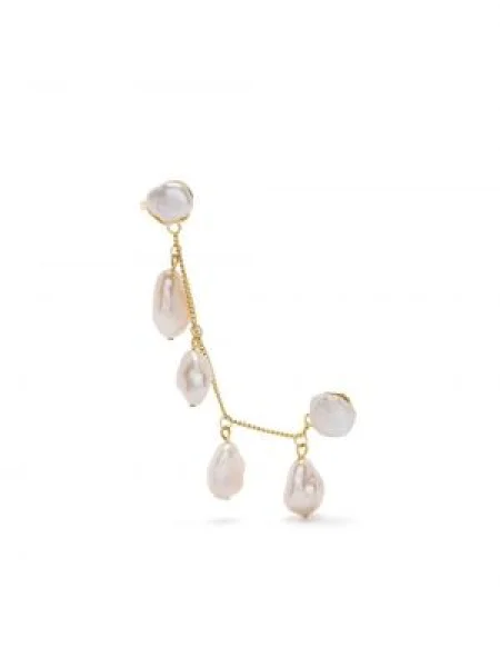 Cercei Cult Gaia cu perle alb