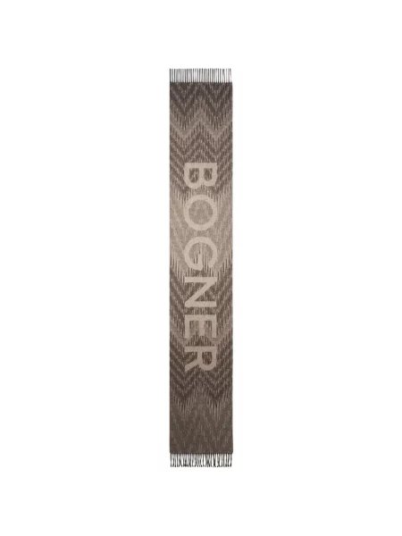 Jacquard sál Bogner rojtokkal barna