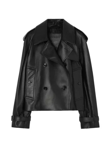 Decupat geanta de piele Burberry negru