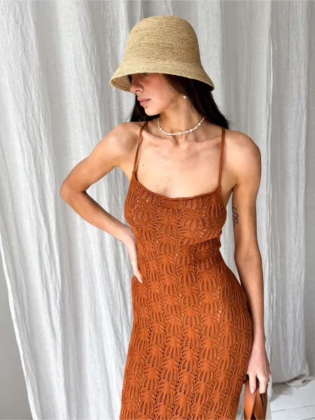 Трикотажный сарафан Art Knit коричневый