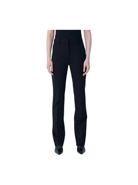 Sportmax spodnie FETTA proste high waist czarny