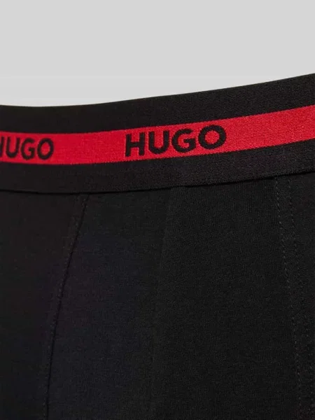 Bokserki z elastycznym paskiem z logo w zestawie 3 szt. Hugo czarne