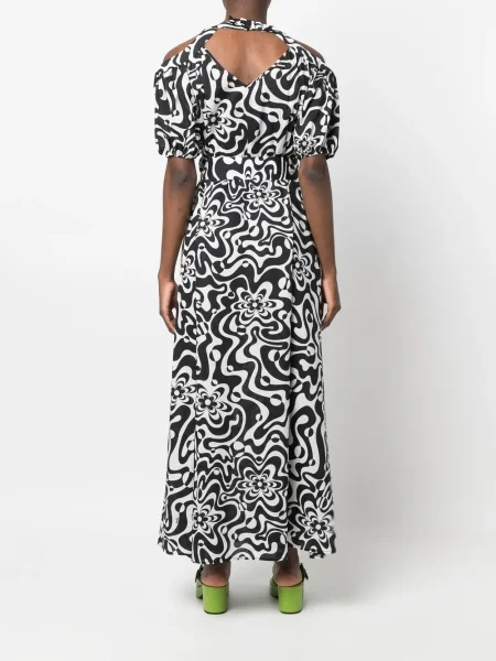 Rochie Vivetta cu imagine cu imprimeu abstract de costum negru